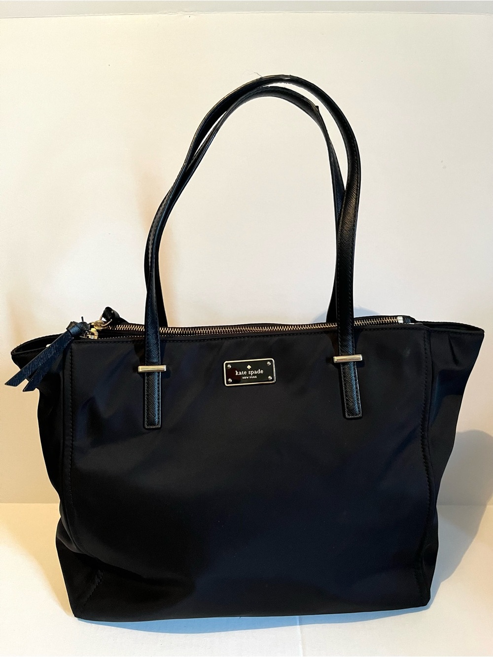 kate spade Wilson Road Black Nylon Tote with Gold Hardware